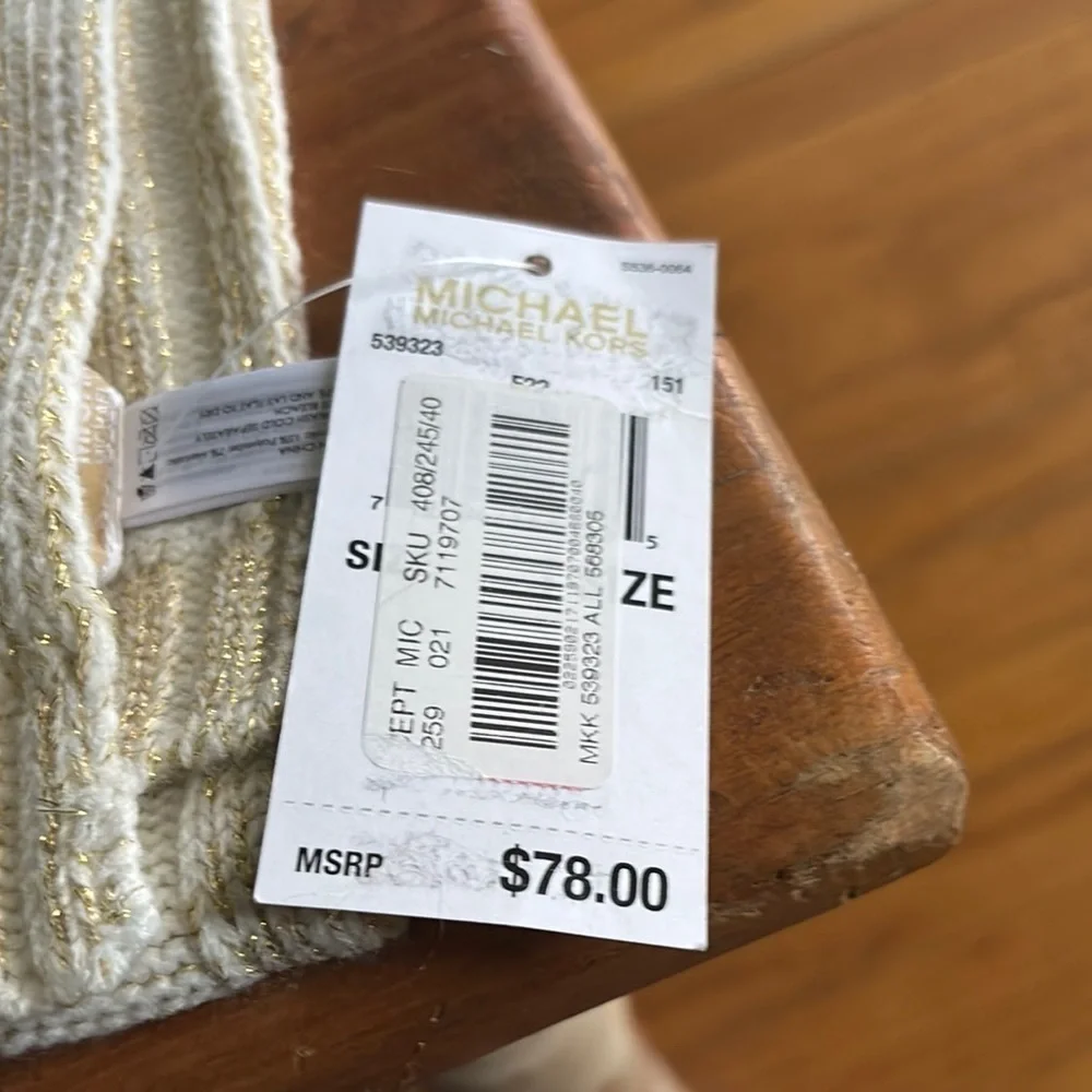 NWT Michael Kors Cream Knit Scarf